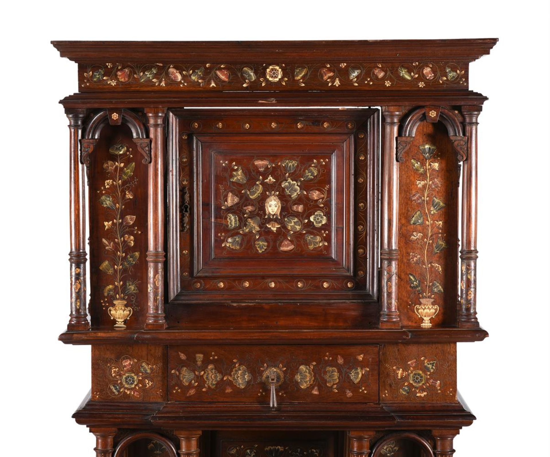 Y A FRENCH WALNUT AND MOTHER OF PEARL MARQUETRY DECORATED CABINET - Bild 5 aus 7