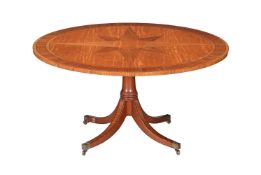 Y SATINWOOD, KINGWOOD, TULIPWOOD AND MARQUETRY CENTRE TABLE
