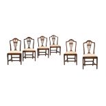 A SET OF SIX MAHOGANY DINING CHAIRS IN GEORGE III STYLE