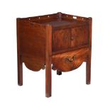 A GEORGE III MAHOGANY BEDSIDE CUPBOARD