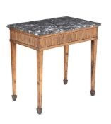 A GILTWOOD AND MARBLE TOPPED SIDE TABLE
