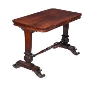 Y A GEORGE IV ROSEWOOD LIBRARY TABLE