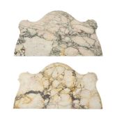 TWO SIMILAR BRECHE VIOLETTE MARBLE TABLE TOPS