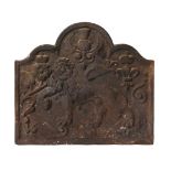 A GEORGE III CAST IRON HERALDIC FIREBACK