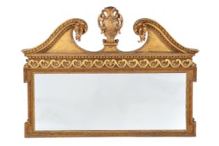 A GILTWOOD WALL MIRROR IN GEORGE III STYLE