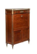 A FRENCH MAHOGANY AND GILT METAL MOUNTED SECRETAIRE A ABBATANT