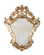 A VICTORIAN CARVED GILTWOOD MIRROR