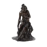 A BRONZE FIGURE OF A BATHING CLASSICAL MAIDEN