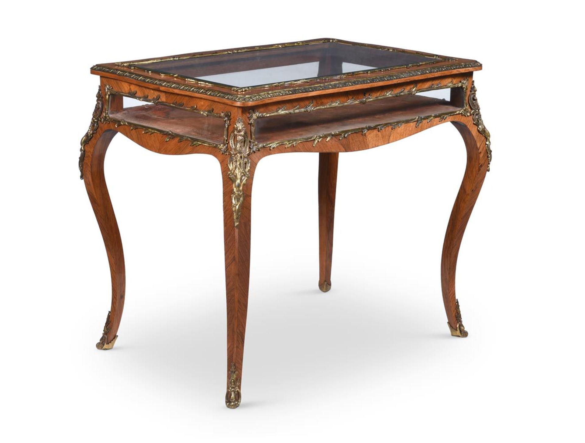 Y A ROSEWOOD AND ORMOLU MOUNTED BIJOUTERIE TABLE, IN LOUIS XV STYLE
