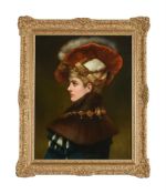 ADELE RICHE (SPANISH 1791-1887), GIRL WITH A VELVET HAT