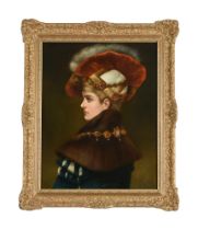 ADELE RICHE (SPANISH 1791-1887), GIRL WITH A VELVET HAT