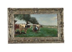 λ ANDRIES VERLEUR (DUTCH 1876-1953), COWS IN A LANDSCAPE