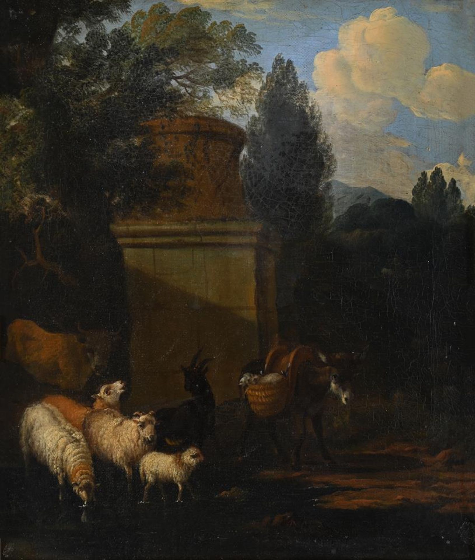 DUTCH SCHOOL (18TH CENTURY), SHEEP AND CATTLE BY A RUIN; A DONKEY, SHEEP, CATTLE AND A GOAT - Bild 3 aus 7