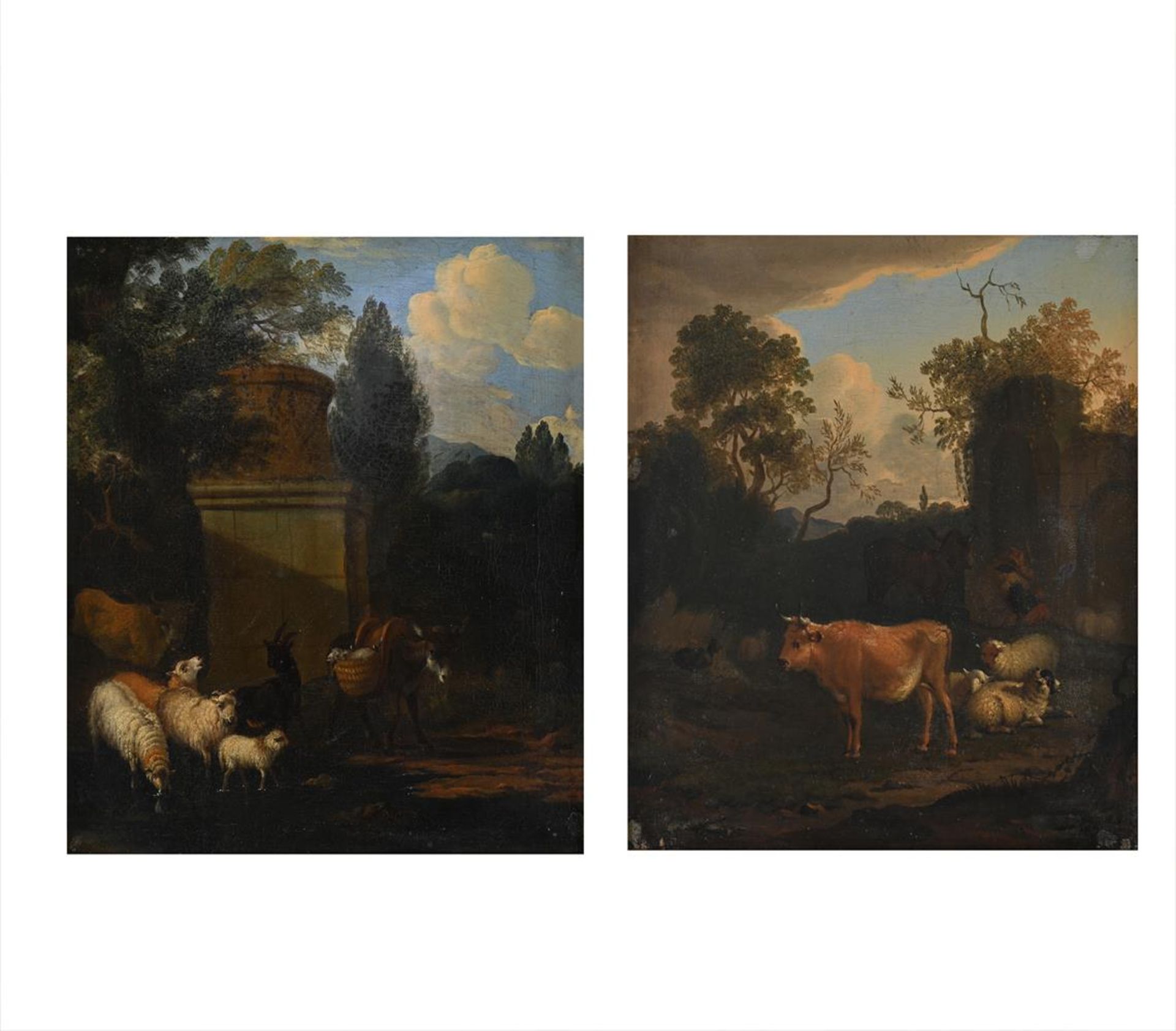 DUTCH SCHOOL (18TH CENTURY), SHEEP AND CATTLE BY A RUIN; A DONKEY, SHEEP, CATTLE AND A GOAT - Bild 4 aus 7