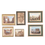 ITALIAN SCHOOL (19TH CENTURY), THREE VIEWS OF ROME; TOGETHER WITH THREE OTHER WORKS (6)