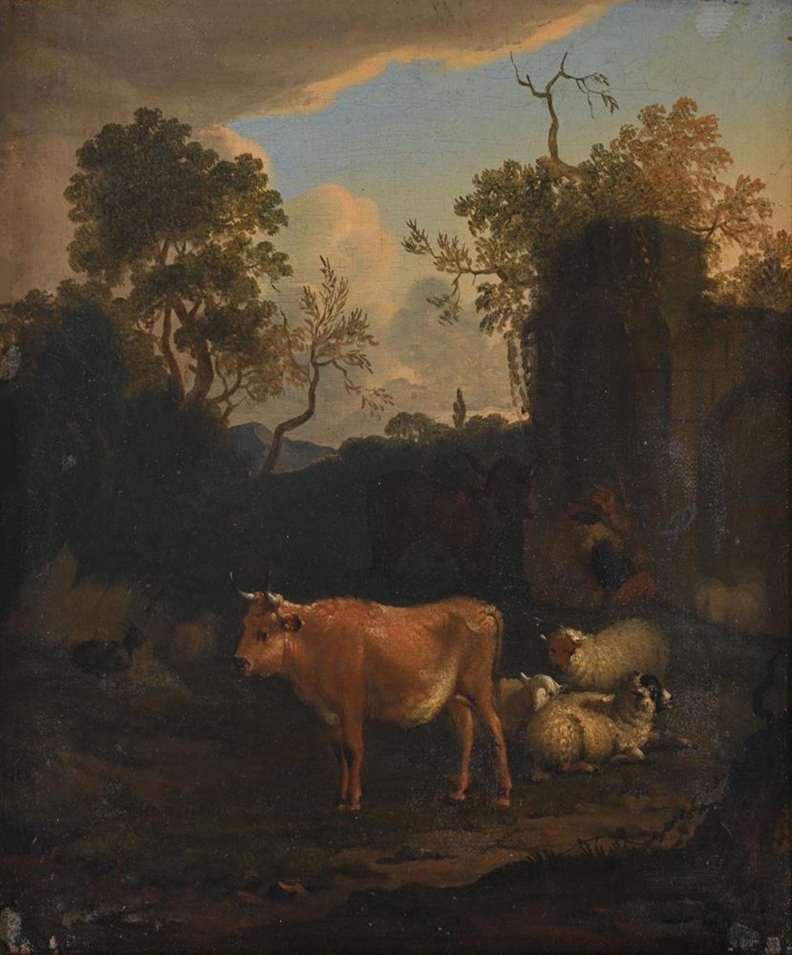 DUTCH SCHOOL (18TH CENTURY), SHEEP AND CATTLE BY A RUIN; A DONKEY, SHEEP, CATTLE AND A GOAT - Bild 2 aus 7