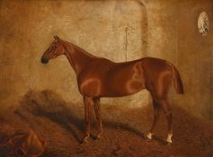 J.C. PARTRIDGE (BRITISH 19TH CENTURY), HORSE IN A STABLE