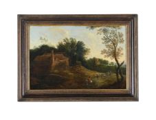 FOLLOWER OF JACQUES D'ARTHOIS, TRAVELLERS IN A COUNTRY LANDSCAPE