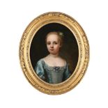 CIRCLE OF BARTHOLOMEW DANDRIDGE, PORTRAIT OF A YOUNG GIRL IN A BLUE DRESS