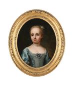 CIRCLE OF BARTHOLOMEW DANDRIDGE, PORTRAIT OF A YOUNG GIRL IN A BLUE DRESS