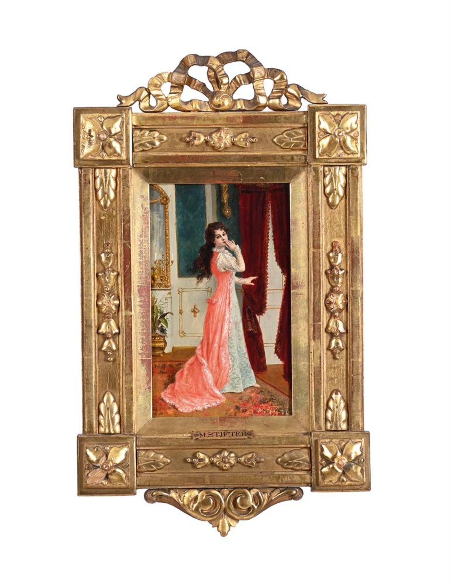 MORITZ STIFTER (AUSTRIAN 1857-1905), PORTRAIT OF TWO LADIES IN DRESSES - Bild 2 aus 3