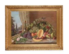 SPANISH SCHOOL (19TH CENTURY), STILL LIFE WITH FRUIT AND WINE