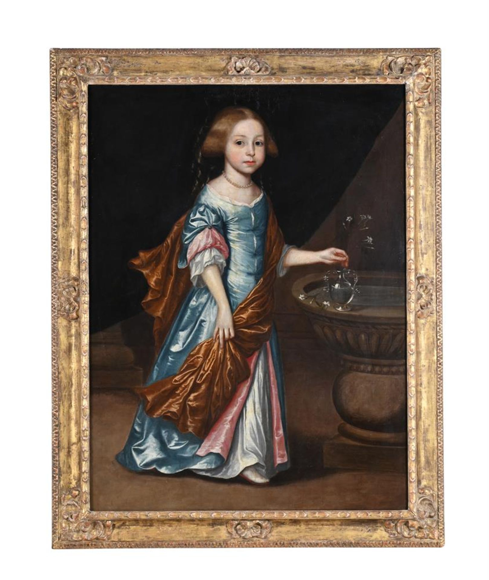 FOLLOWER OF SIR PETER LELY, PORTRAIT OF A CHILD IN A TURQUOISE DRESS - Image 2 of 3