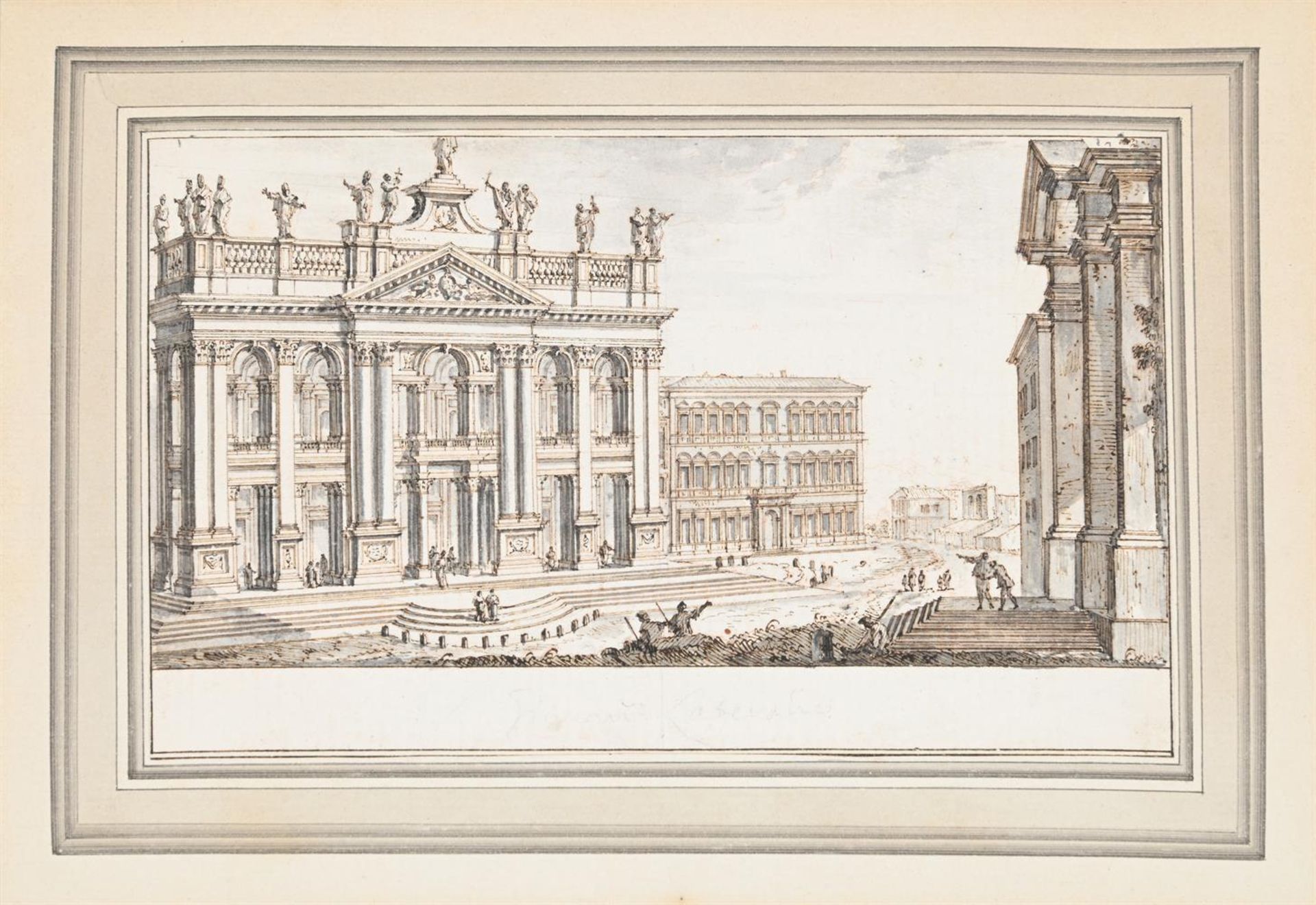ATTRIBUTED TO FRANCESCO ZUCCHI (ITALIAN 1692-1764), A VIEW OF S. GIOVANNI LATERANO (3) - Bild 2 aus 5