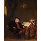 ABRAHAM VAN DEN HECKEN (DUTCH 1615-1669), SCHOLAR SEATED BESIDE AN OPEN PSALTER