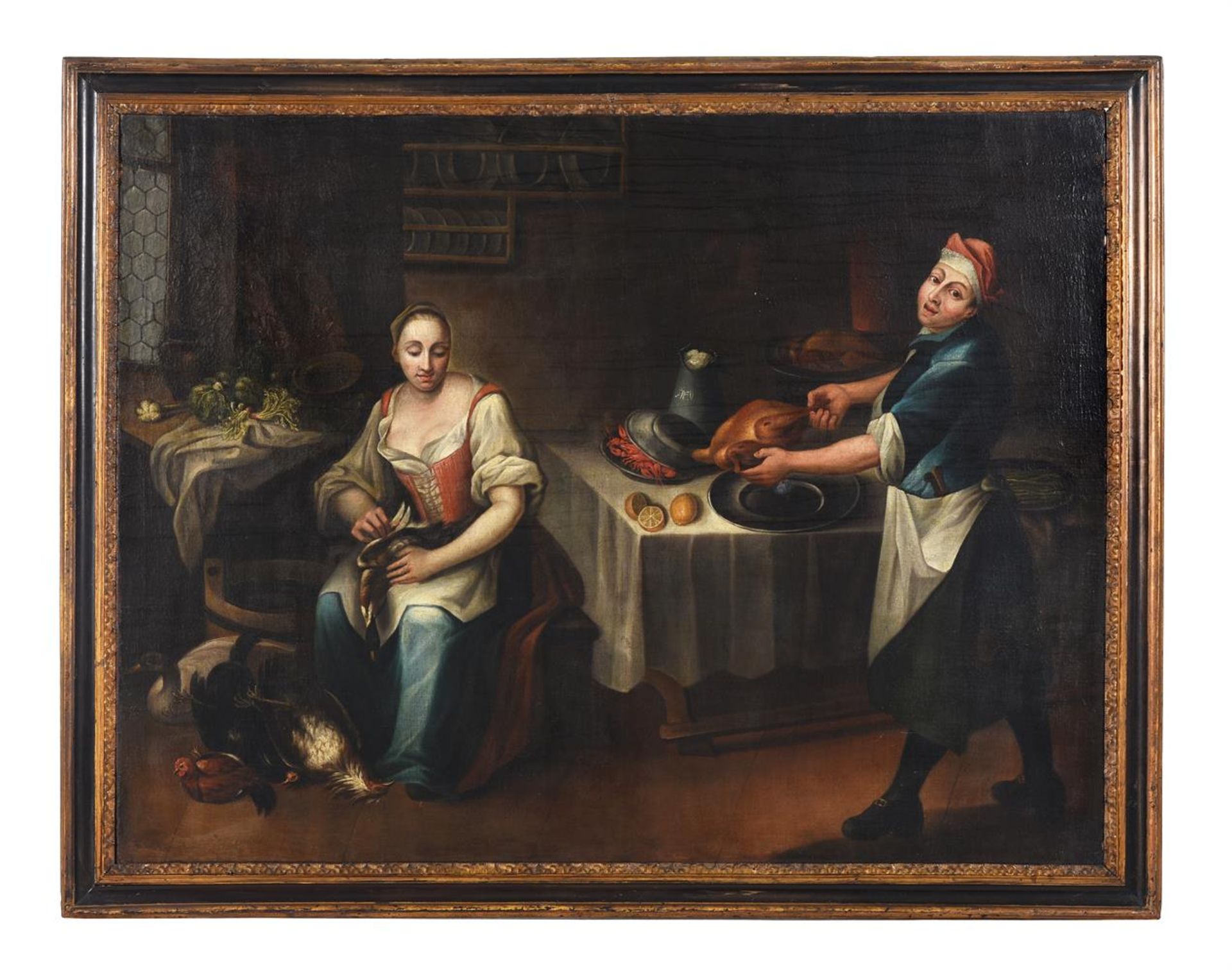 GERMAN PROVINCIAL SCHOOL (18TH CENTURY), A PAIR OF KITCHEN SCENES - Image 4 of 6