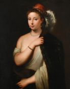 AFTER TITIAN, A YOUNG LADY WEARING A FEATHERED HAT