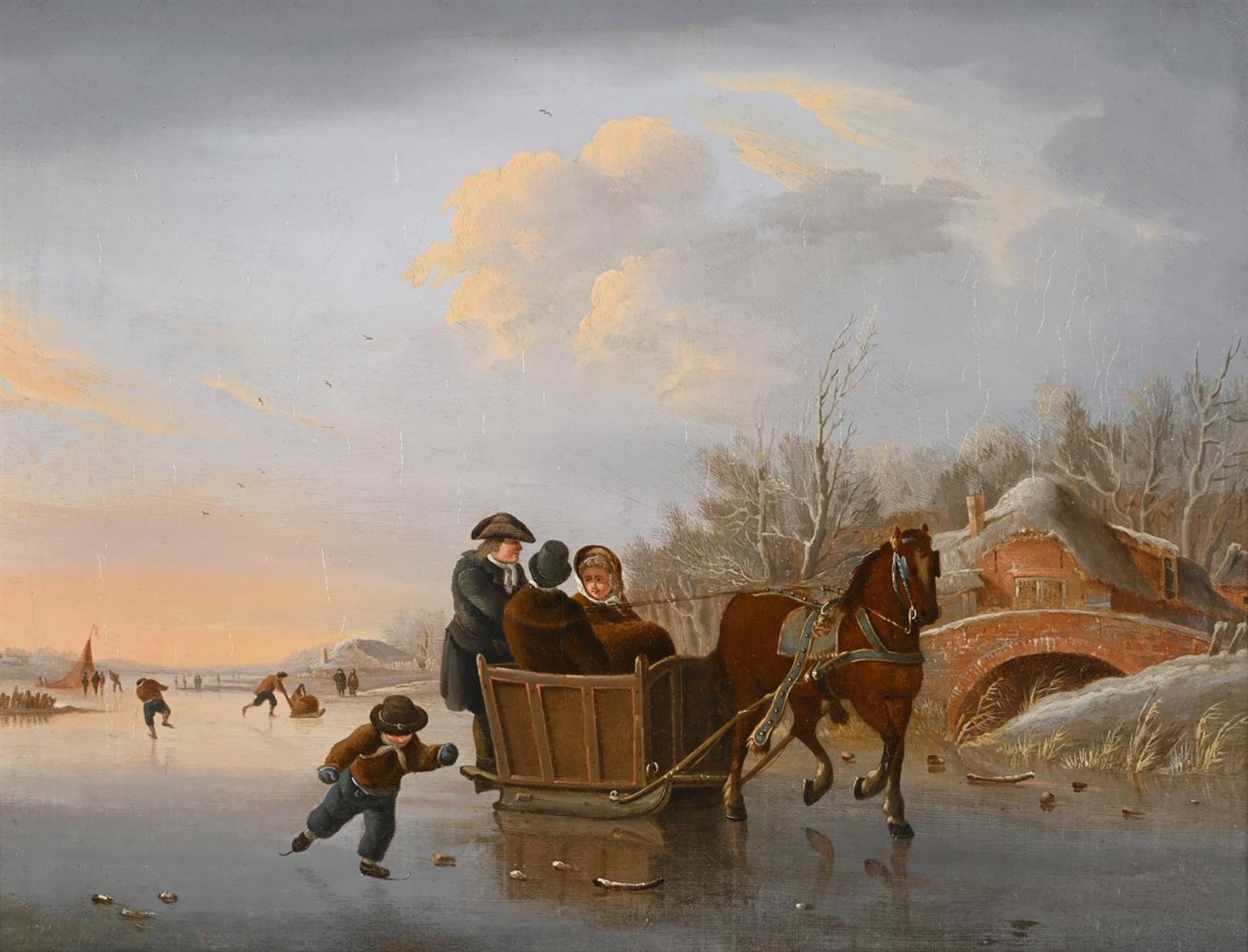 ANDRIES VERMULEN (DUTCH 1763 - 1814), FIGURES ON A FROZEN CANAL