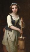 PIERRE FRANCOIS BOUCHARD (FRENCH 1831-1889), YOUNG WOMAN WITH BUTTER CHURN