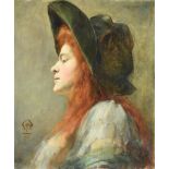 ALEXINA MACRITCHIE (SCOTTISH 1885-1932)PORTRAIT OF A RED HAIRED LADY Oil on canvasSigned (upper r