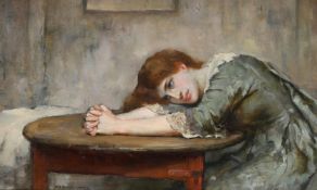 WILLIAM A. BREAKSPEARE (BRITISH 1855-1914), A WOMAN THINKING