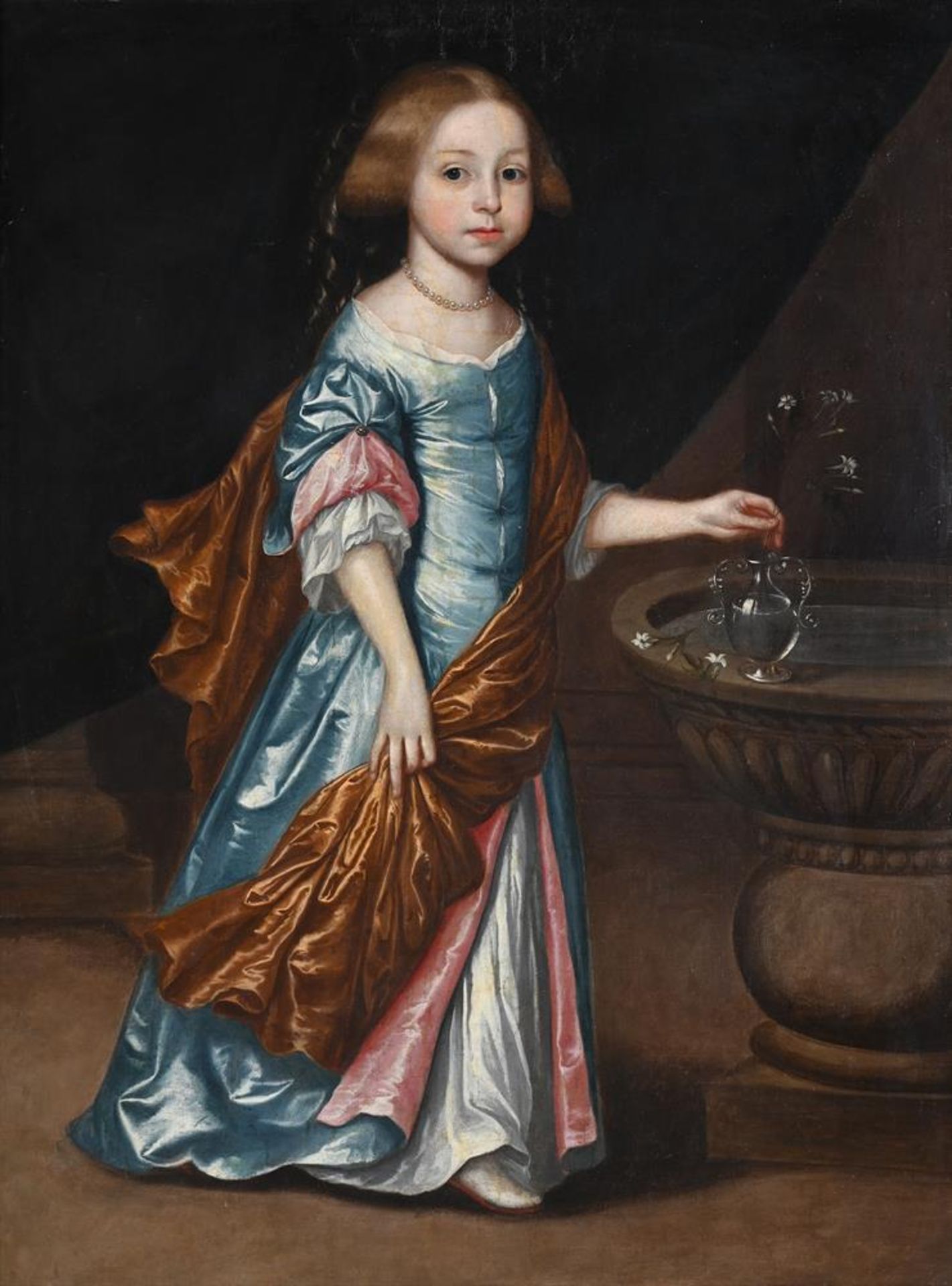 FOLLOWER OF SIR PETER LELY, PORTRAIT OF A CHILD IN A TURQUOISE DRESS