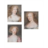 ATTRIBUTED TO JOHN GREENHILL (BRITISH C. 1644-1676), A SET OF THREE PASTEL PORTRAITS