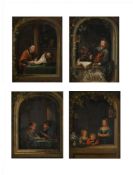 AFTER FRANS VAN MEIRIS THE ELDER, FOUR ARCHWAY PAINTINGS