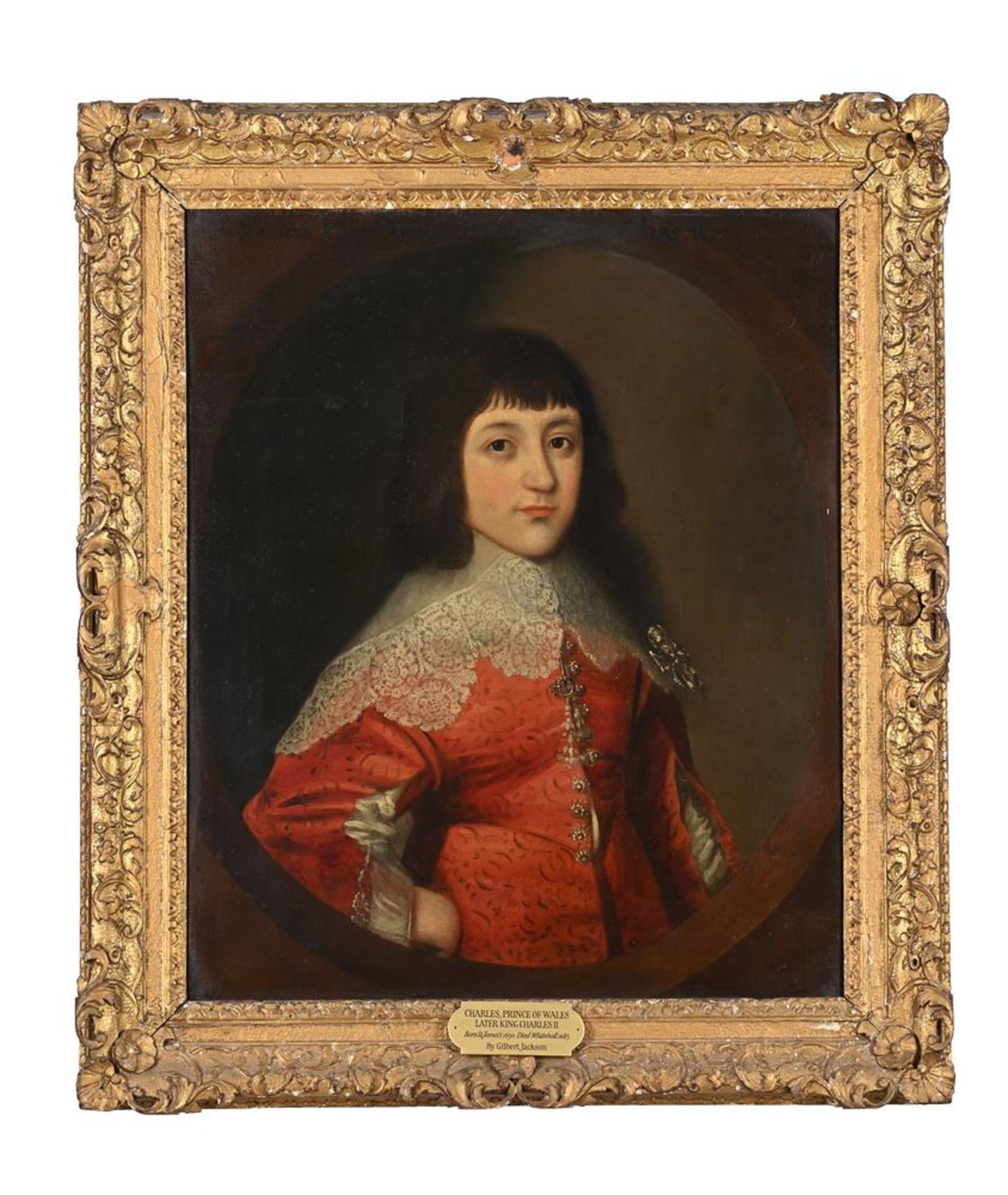 GILBERT JACKSON (BRITISH FL.1621 - 1642), HALF LENGTH PORTRAIT OF A BOY SAID TO BE CHARLES II - Image 2 of 3