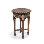 Y A SYRIAN SPECIMEN PARQUETRY OCCASIONAL TABLE, 19TH CENTURY