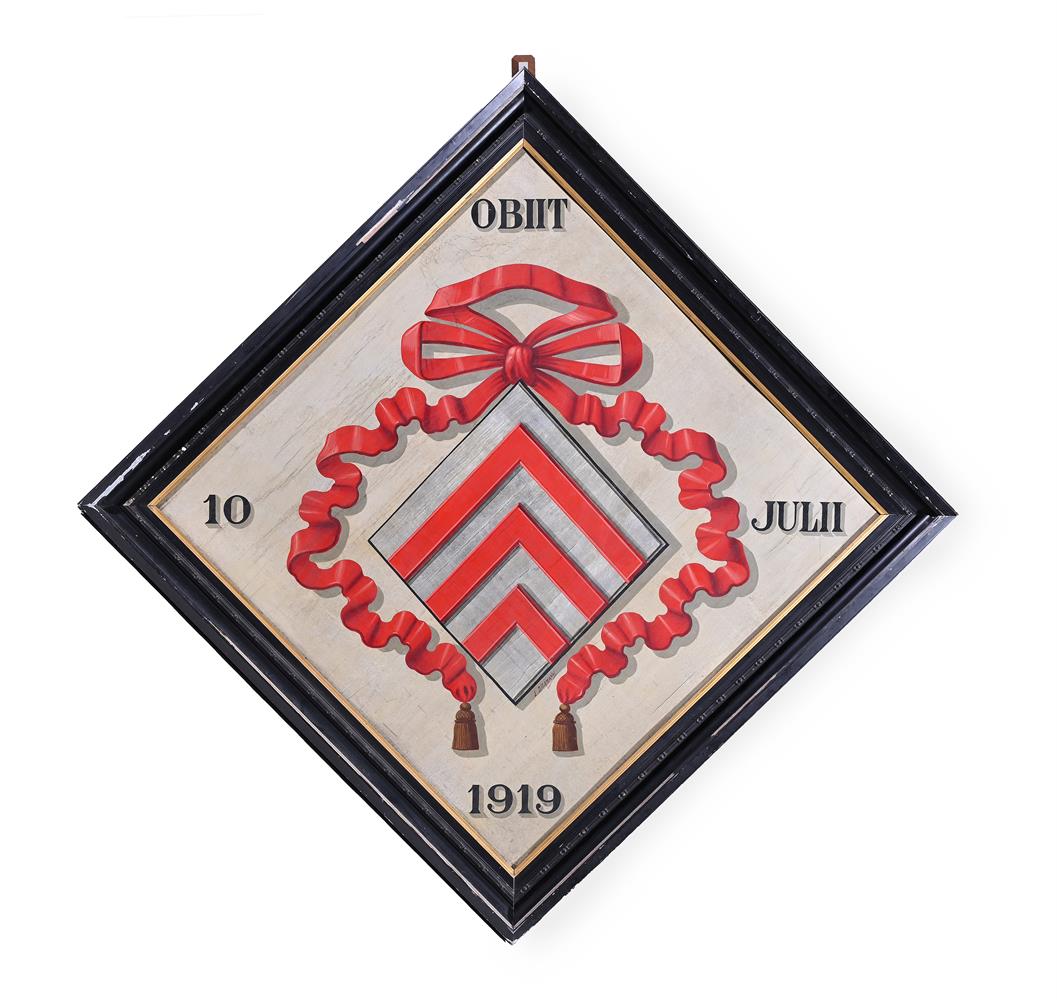 TWO PAINTED AND FRAMED HATCHMENT PANELS, DATED 1908 AND 1919 - Image 2 of 7