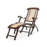 Y AN ANGLO-INDIAN EXOTIC HARDWOOD RECLINING ARMCHAIR, 19TH CENTURY