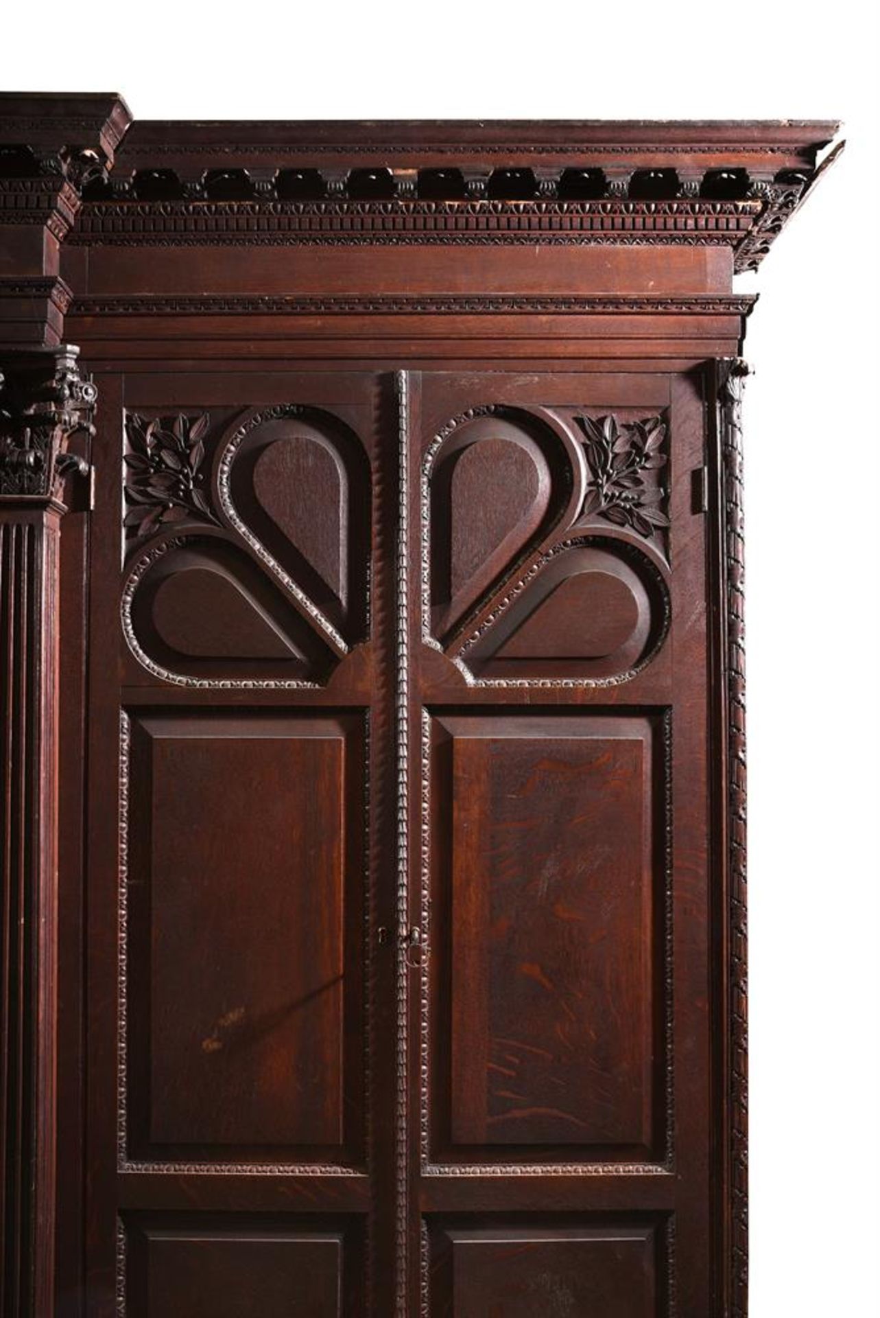 A RARE GEORGE II CARVED OAK BREAKFRONT BOOKCASE, CIRCA 1740 - Image 2 of 8