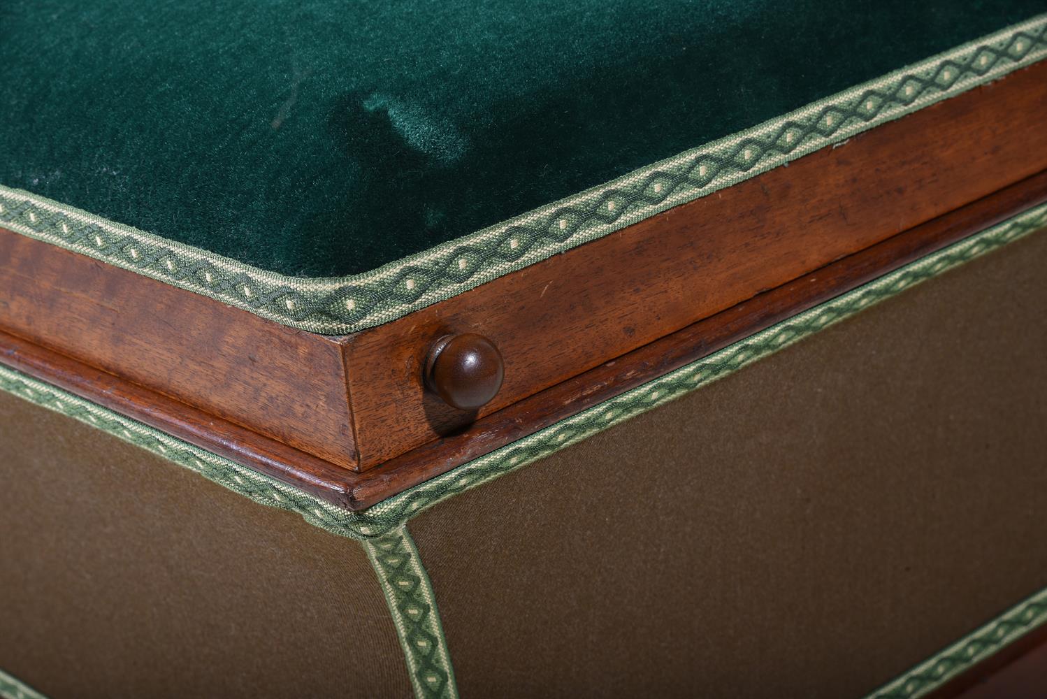 A WILLIAM IV MAHOGANY AND VELVET UPHOLSTERED SARCOPHAGUS SHAPED OTTOMAN, CIRCA 1835 - Image 2 of 3