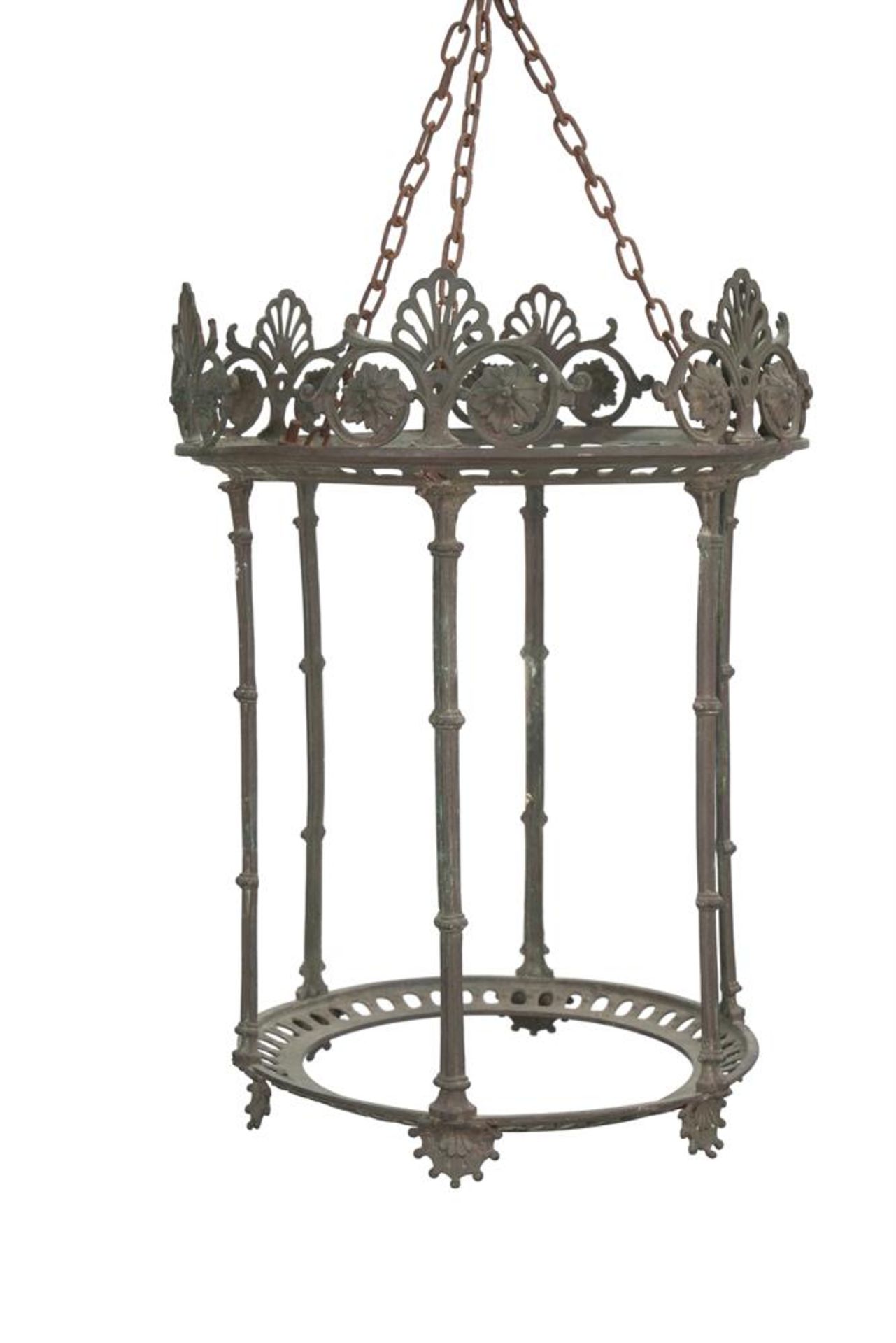 A BRASS HALL LANTERN, 19TH CENTURY