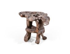 A BURR WOOD OCCASIONAL TABLE, 20TH CENTURY