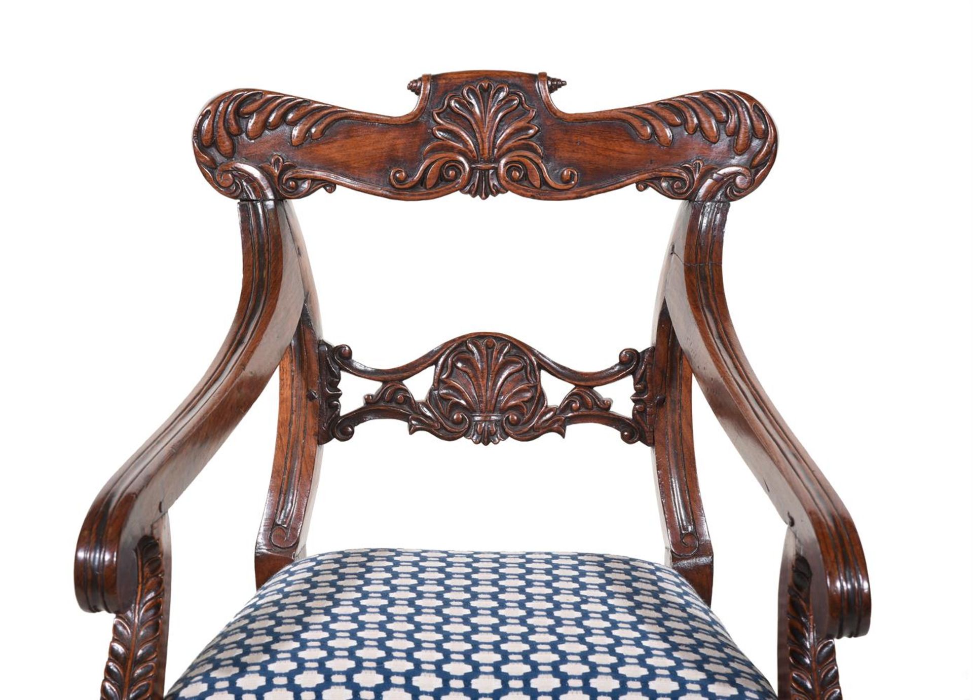 Y AN ANGLO-INDIAN CARVED PADOUK OPEN ARMCHAIR, CIRCA 1835 - Bild 2 aus 3