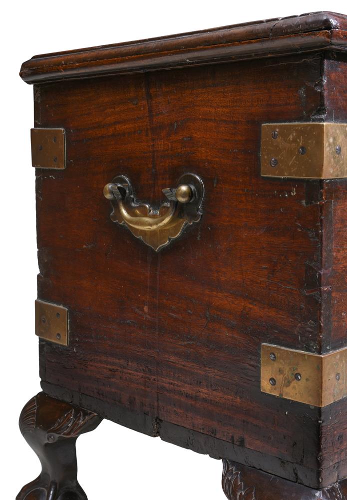 Y A DUTCH COLONIAL EXOTIC HARDWOOD AND BRASS BOUND CHESTMID 18TH CENTURY - Image 2 of 4