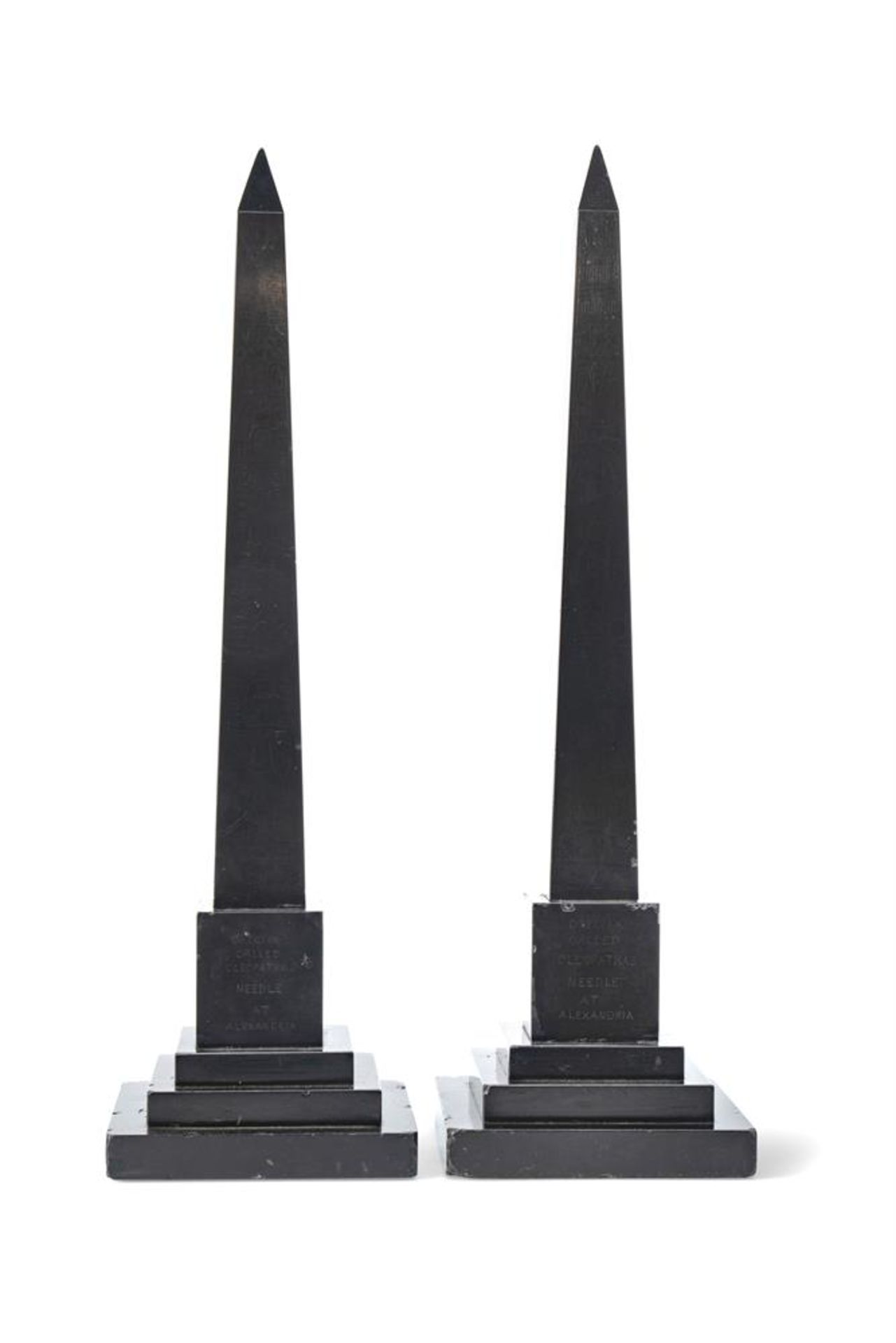 A PAIR OF ASHFORD MARBLE 'CLEOPATRA'S NEEDLE' OBELISKS, MID 19TH CENTURY - Image 2 of 4
