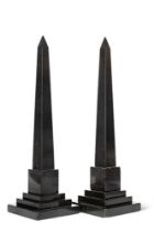 A PAIR OF ASHFORD MARBLE 'CLEOPATRA'S NEEDLE' OBELISKS, MID 19TH CENTURY